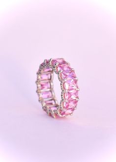 Pink Sapphire Eternity Band, Dainty Ring, Stacking Sapphire Band, Promise Ring, Gift Idea, Sapphire Eternity, Stackable Ring, Gift For Her Diri Jewels 1. Product Details ✧ Material : High Quality Solid 925 Sterling Silver ✧ Color Options: 14K Gold, 14K White Gold ✧ Stone Type: Simulated Pink Sapphire 2. Shipping & Packaging Details ☐ Dispatches in 4 - 8 business days ☑ Multiple shipping speeds available 3. Custom Orders Its simple, just get in touch with us and we'll take care of the rest. 4. Re Pink Sapphire Wedding Band, Sapphire Eternity Band, Pink Stone Rings, Sapphire Eternity Ring, Eternity Rings, Promise Ring Gift, Sapphire Band, Full Eternity Ring, Shipping Packaging