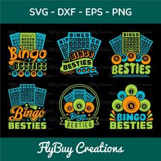 the logos for various types of dj's are shown in this graphic design set