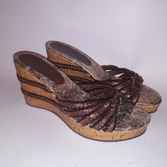 Attention Womens Shoes Size 9.5 Wedge Sandals Brown Tan Braided Slip On Cork New Without Tags *Bundle To Save Chavonne11 081723 Brown Synthetic Wedge Sandals For Summer, Brown Cushioned Wedge Sandals With Round Toe, Brown Wedge Heel Sandals With Woven Sole, Brown Cushioned Round Toe Wedge Sandals, Brown Platform Heels For Beach, Brown Wedge Sandals With Woven Sole For Beach, Brown Platform Wedge Sandals In Synthetic Material, Brown Platform Wedge Sandals In Synthetic, Brown Synthetic Platform Wedge Sandals