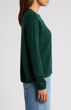 This roomy crewneck sweater is one you'll want in in every color and features ribbed accents for a textured look. 21" length (size Medium) Crewneck Long sleeves Dropped shoulders Ribbed cuffs and hem 73% acrylic, 24% nylon, 3% spandex Hand wash, dry flat Imported Green Knit Cropped Sweater With Crew Neck, Everyday Crew Sweater With Ribbed Neckline, Everyday Crew Neck Sweater With Ribbed Neckline, Green Textured Knit Cropped Sweater With Crew Neck, Classic Green Textured Knit Sweater, Green Soft Knit Crew Neck Sweater, Everyday Sweater With Ribbed Crew Neck, Cozy Solid Color Crew Neck Cropped Sweater, Ribbed Knit Cropped Sweater With Crew Neck