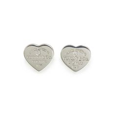 Tiffany&Co. Return To Tiffany Heart Tag Earrings Diamond Sterling Silver Approximately W1cmxh0.9cm Return To Tiffany, Heart Tag, Earrings Diamond, Tiffany Heart, Tiffany & Co., Silver Color, Diamond Earrings, Shoulder Bag, Sterling Silver