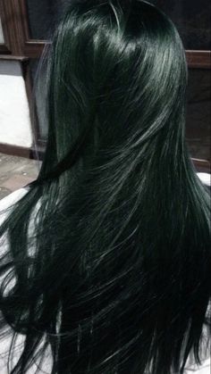 Hunter Green Hair Color, Black Green Ombre Hair, Dark Dark Green Hair, Green Tinted Hair, Dark Olive Hair Colour, Midnight Green Hair, Black Hair With Green Undertones, Dark Green Blue Hair, Dark Brown Hair And Green Eyes