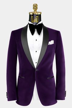 Mens-Purple-Velvet-Tuxedo-Jacket-Groom-Wedding-Blazer-from-Gentlemansguru.com Men’s Purple Blazer, Purple Groom Tuxedo, Purple Prom Tuxedo Ideas, Classic Purple Tuxedo For Semi-formal Events, Purple Tuxedo Blazer For Wedding, Classic Purple Tuxedo For Semi-formal Occasions, Purple Tuxedo Suit For Semi-formal Occasions, Purple Tuxedo Suit For Semi-formal Events, Purple Notch Lapel Tuxedo For Formal Occasions