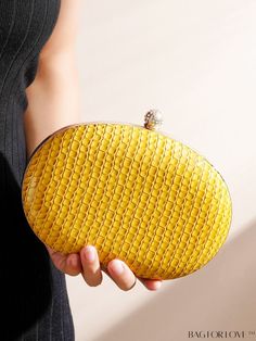 BagForLove - Compact Embossed Crocodile Rhinestone Evening Bag Evening Clutch Bag With Crocodile Pattern, Party Leather Bag With Crocodile Pattern, Circle Bag, Word Wrap, Chain Bag, Mini Fashion, Chain Bags, Mustard Yellow, Emboss