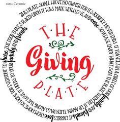 the giving date is written in red ink on a white background with other words surrounding it