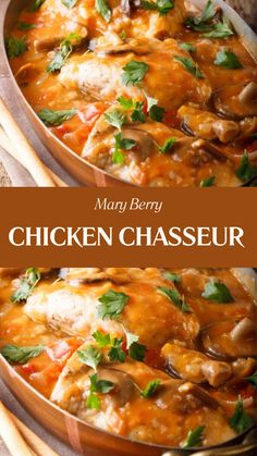 Mary Berry's Chicken Chasseur with Herb Dumplings Mary Berry Chicken Casserole, Hearty Supper Ideas, Chicken Chausser Recipe, Boned Chicken Recipes, Chicken On The Bone Recipe, Chicken Bourguignon, Mary Berry Recipes Dinners, Chicken Breast Bone In Recipes, Bone In Chicken Breast Recipes