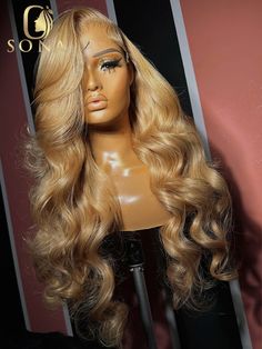 32 34inches 13x4 13x6 Body Wave Transparent Lace Front Human Hair Wig 27# Honey Blonde Colored HD 27 Honey Blonde, Going Blonde, Wig Straight, Long Curly Wig, Work Hairstyles, Hair Laid, Lace Front Human Hair, Front Lace Wigs Human Hair, Human Hair Wig