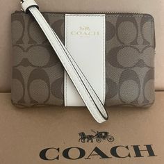 Not Brand New But In Very Good Quality! Classic Design Classic White Wallet With Removable Pouch, Everyday White Clutch Wallet, Cream Pouch Wallet For Travel, Cream Pouch Wallet For Everyday Use, Cream Travel Wallet Pouch, Coach White Pouch Wallet, White Coach Wallet Pouch, Cream Pouch Wallet For Daily Use, Cream Pouch Wallets For Daily Use