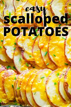 baked potato slices with melted cheese and chives