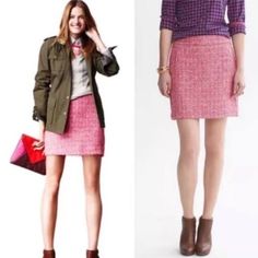 Banana Republic Pink Tweed Skirt In Size 8. So Cute And Has Such A Cute Vibe. Also Selling In Olive Green! Casual Tweed Skirt, Casual Tweed Mini Skirt For Workwear, Spring Pink Tweed Skirt, Pink Tweed Skirt For Spring, Casual Tweed Mini Skirt, Casual Tweed Mini Skirt For Winter, Casual Tweed Mini Skirt With Lining, Casual Tweed Skirt For Fall, Casual Tweed Skirt For Winter