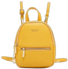 Forever Young Small Designer PU Leather Backpack - AM APPAREL Summer School Shoulder Bag With Zipper, Summer School Shoulder Bag With Zipper Closure, Yellow Leather Bag For Spring, Spring Yellow Leather Bags, Spring Backpack Shoulder Bag With Zipper, Trendy Spring Backpack, Gold Satchel For Spring, Trendy Shoulder Bag Backpack For Spring, Gold Leather Travel Backpack