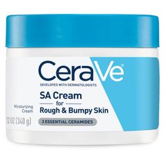 Developed with dermatologists, CeraVe SA Cream for Rough & Bumpy Skin has a unique formula that exfoliates and moisturizes while helping to restore the protective skin barrier. Salicylic acid exfoliates and softens to smooth rough skin, lactic acid exfoliates to renew skin's surface and three essential ceramides (1, 3, 6-II) help to restore the protective skin barrier. The cream with Salicylic Acid is non-comedogenic, fragrance-free and hypoallergenic. How to Use: Apply liberally as often as nee Cera Ve Sa Cream For Rough And Bumpy Skin, Cera V Skin Care, Cerave Rough And Bumpy Skin, Rough And Bumpy Skin, Elf Primer, Cerave Skincare, Baby Ferrets, Rough Bumpy Skin, Healing Ointment