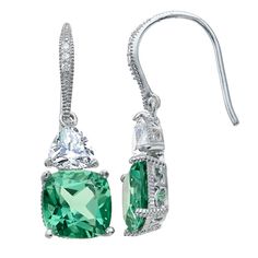 Add a pop of color to your jewelry box with these lovely cubic zirconia and lab-grown green amethyst SIRI USA by TJM sterling silver drop earrings. Add a pop of color to your jewelry box with these lovely cubic zirconia and lab-grown green amethyst SIRI USA by TJM sterling silver drop earrings. FEATURES Length: 24.25 mm Backings: Frenchwire Nickel free Metal: sterling silver Plating: rhodium Finish: polished Packaging: boxedSTONE DETAILS Stone type: cubic zirconia, lab-grown green amethyst Total Formal Green Gemstone Diamond Earrings, Formal Green Diamond Gemstone Earrings, Anniversary Green Diamond Earrings, Green Diamond Earrings With Diamond Accents, Classic Green Diamond Earrings, Fine Jewelry Green Diamond Earrings, Green Gemstone Diamond Earrings, Green Emerald Diamond Earrings With Accents, Green Diamond Drop Earrings With Accents