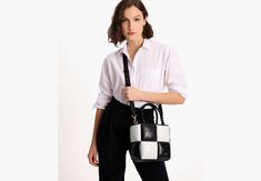 Meet Boxxy—the magic cube of bags. Made from color-block lamb leather this small tote features an optional crossbody strap so you can go hands-free. | Kate Spade Boxxy Colorblocked Tote, Black Festival Shop, Magic Cube, Small Tote, Summer Essentials, Crossbody Strap, Hands Free, Best Sellers, The Magic, Color Block