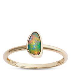 Ignite your imagination with the striking depth of an opal gemstone set in 14K yellow gold. The beauty lies in the elegant simplicity – a single opal stone in a smooth shank band. The 14K yellow gold band is comfortable and straightforward, making it a great option for all skin tones and perfect for pairing with other jewelry. 7 Ring, Opal Stone, Opal Ring, Ring Size Guide, Jewelry Cleaner, Gold Band, Opal Gemstone, Opal Rings, Cleaning Jewelry