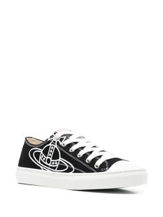 Vivienne Westwood Orb-print low-top Sneakers - Farfetch Vivienne Westwood Shoes Flats, Vivienne Westwood Flats, Vivienne Westwood Shoes, Sophomore Year, Versace Outfit, Chanel 2, Demi Fine Jewelry, Summer Beach Wear, Boots And Sneakers