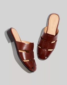 Madewell Mules, Black Leather Mules, Low Heel Sandals, Madewell Shoes, Leather Slide Sandals, Loafer Mules, Mule Sandals, Leather Slides, Leather Mules