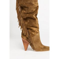 Style No. 47390141; Color Code: Knee High Slouchy Suede Boot Featuring Fringe Trim And A Pointed Toe. Stacked Tapered Heel Pull-On Style Padded Insole Measurements For Size Heel: 4.25 In Shaft: 15.5 In Contents Suede Leather Slouchy Suede Boots, Slouch Boots, Slouched Boots, Free People Shoes, Fringe Trim, Color Code, Suede Boots, Knee High Boots, Suede Leather