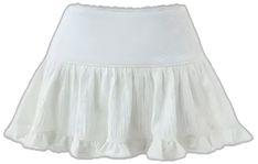 Fitted Mini Skort For Daywear, Solid Color Mini Skirt With Ruffle Hem, Solid Mini Skirt With Ruffle Hem, Elegant Mini Swim Skirt For Spring, Elegant Swim Mini Skirt For Spring, Cotton Tennis Skirt With Ruffled Details, Fitted Ruffled Mini Skirt For Daywear, Spring Ruffles Swim Skirt, Short Solid Skirt With Ruffles