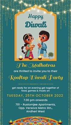 Cute traditional creative Diwali Party Invitation Card B R Ambedkar, Digital Card, Invitation Card Design, Happy Diwali