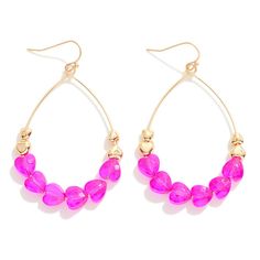 Dangle these playful Heart Beaded Metal Wire Teardrop Drop Earrings for a flirty and fun look! At 2.5" in length, these earrings can jazz up any outfit. Choose from pink, red, or fuschia for a pop of color. Feel the love with these charming earrings. Heart Beads, Metal Wire, Chic Boutique, Holiday Specials, Pink Red, Pink Color, Special Events, Color Pop, Drop Earrings