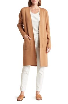 BY DESIGN Mel Pocket Cardigan Duster | Nordstromrack Sweater Cardigan Outfit, Linen Cardigan, Sweater Duster, Summer Cardigan, Outfit Formulas, Autumn Casual, Pocket Cardigan, Duster Cardigan, Collar Cardigan