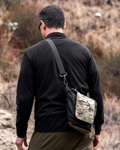 Made with multicam paneling, bolstr Small Carry Disruptive Camo adds a touch of tactical for style. This mini satchel bag alternative is made from military grade materials just in case. Multicam Cordura® Designed with BA7ANCE™ Pocket Research Minimalist Everyday Carry Made in USA Carry what you need: Five (5) pockets and d-rings for smartphone, wallet, passport, keys, sunglasses, Air Pods, external battery, charging cables, tablet, but not much more. Dimensions (Max): L 9" (229mm) x W 3 (76mm) x Mini Satchel Bag, Edc Bag, Multicam Black, External Battery, Air Pods, Military Grade, Everyday Items, Satchel Bag, Everyday Carry