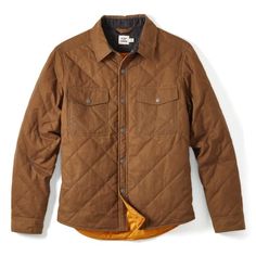 A rugged yet stylish layering piece that’s ready for snowy cities and frosty open fields Flint And Tinder, Man Quilt, Wax Jackets, Outdoor Fashion, Black Friday Shopping, Trucker Jacket, Stylish Shirts, Quilted Jacket, Stylish Men