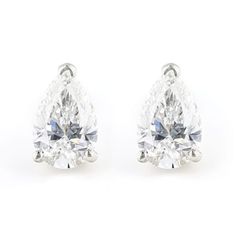 Prazana® Lab-Grown Diamonds 1.00ctw pear shape white lab-grown diamond, rhodium over 18k white gold stud earrings. Measure approximately 1/4"L x 3/16"W and have screw back backings. IGI certified E-F color, SI clarity minimum. Luxury Gia Certified Pear-shaped Diamond Earrings, Formal Pear-shaped Diamond Earrings With Single Cut Diamonds, Gia Certified Pear-shaped Diamond Earrings, Timeless Pear-shaped Diamond Earrings In White Gold, Gia Certified Teardrop Diamond Earrings, Gia Certified Classic Teardrop Diamond Earrings, Gia Certified Diamond White Teardrop Earrings, Classic Gia Certified Teardrop Diamond Earrings, Classic Teardrop Gia Certified Diamond Earrings