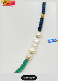 Boho Vacation Beaded Pearl Necklace Beach Dress Top Matching Jewelry Cheap Beaded Strand Necklaces For Beach, Affordable Beaded Choker For Beach, Most Popular Necklace 2022, Affordable Multicolor Beaded Pearl Necklace, Colorful Affordable Jewelry For Vacation, Affordable Beaded Pearl Necklace For Women, Boho Necklaces Bohemian Pearl, Affordable Multicolor Pearl Necklaces, Trending Beaded Jewelry 2022