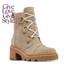 in stock Lace Up Boots Women, Lace Ankle Boots, Sorel Joan, Lace Up Combat Boots, Platform Block Heels, Wrap Heels, Sorel Womens, Lug Sole, Womens Boots Ankle