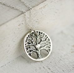 Rustic Tree of Life Necklace -Sterling Silver Tree of Life Pendant -Round Tree of Life -Tree Pendant -Family Tree Necklace -Woodland Jewelry by TNineandCompany on Etsy Silver Rustic Jewelry Gift, Rustic Silver Jewelry Gift, Rustic Silver Jewelry For Gift, Rustic Round Necklace For Gift, Rustic Silver Necklace For Gift, Rustic Sterling Silver Engraved Necklaces, Rustic Sterling Silver Engraved Necklace, Silver Jewelry With Tree Of Life For Mom, Sterling Silver Tree Of Life Jewelry Gift For Mom