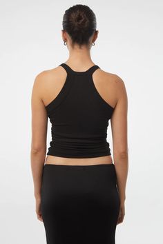 BECKS TANK TOP – The Line by K Fitted Athleisure Tank Top With Built-in Bra, Fitted Modal Sleeveless Tank Top, Fitted Sleeveless Modal Tank Top, Fitted Modal Tank Top For Layering, Fitted Modal Tank Top For Summer, Fitted Modal Camisole Tank Top, Sporty Ribbed Tank Top For Layering, Fitted Ribbed Vest For Layering, Sporty Stretch Tank Top For Layering