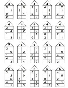 printable worksheet with numbers and houses