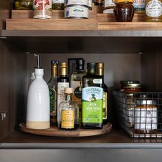 an organized pantry with spices and condiments