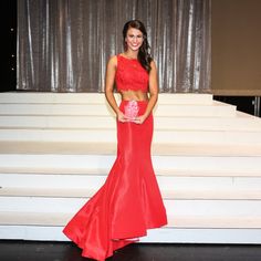 Red Sherri Hill Mermaid Two Piece - Size 4, Good Condition. Sherri Hill Dresses, Dresses Red, Sherri Hill, Red Dress, Mermaid, Prom Dresses, Two Piece, Size 4, Prom