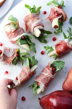 prosciutto wrapped pears with gluten free parmesan cheese