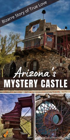 arizona's mystery castle is featured in this postcard for the arizona love magazine