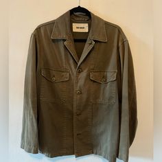 Buck Mason Size Medium Army Green Baja Twill Field Shirt Jacket Cotton Twill Shirt Jacket 100% Cotton Size Medium But Fits Up To Xl Buck Mason, Twill Shirt, Army Green, Shirt Jacket, Cotton Twill, Jackets & Coats, Jackets For Women, Size Medium, Green