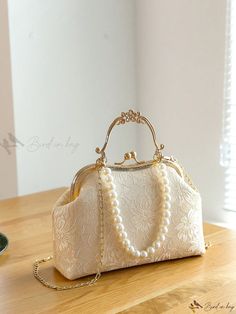 Bird in Bag - Timeless Pearl Decor Handbag for Women's Everyday Style Elegant Large Capacity Shoulder Bag For Gift, Elegant Large Capacity Shoulder Bag As Gift, Rectangular Travel Bags With Pearl Handle, Rectangular Travel Bag With Pearl Handle, Elegant Large Capacity Bags As Gifts, Tote Bags With Pearl Handle, Daily Use Tote Bag With Pearl Handle, Everyday Satchel Bag With Pearl Handle, Cream Bags With Pearl Handle For Daily Use