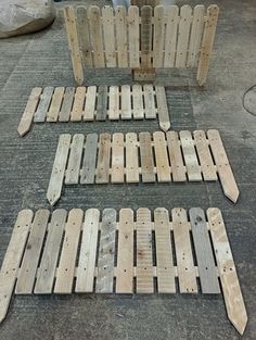 several pieces of wood laid out on the ground