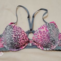 Never Worn Multicolored Racerback Bra With Front Closure, Lightly Padded. 32a Bra, Racerback Bra, Victoria Secrets, Victoria Secret Bras, Victoria Secret, Women's Intimates, Victoria Secret Pink, Pink Ladies, Victoria's Secret