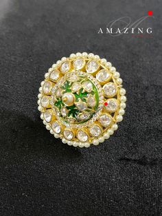 Indian Wedding Ring | Moissanite Ring| Indian Traditional Ring| Polki Ring|Moissanite Polki Ring | Indian Polki | Statement Ring | Ring | Material : Silver Gemstone: Moissanite, Swarovski Stones and Green Enamel Stone colour: Uncut Polki Primary colour: Gold Ring Size : Adjustable Silver Intricate, hand crafted, Pure Silver Polki Rings , studded with high quality Moissanite Polki , made in 92.5 silver with 22ct gold plating. Product comes with 92.5 silver hallmark. - We also Customize ring size Polki Rings, Indian Wedding Rings, Traditional Ring, Ring Indian, Stone Colour, Swarovski Stones, Etsy Wedding Rings, Indian Wedding Jewelry, Ring Moissanite