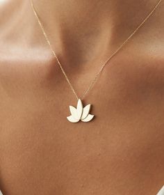 14k Real Gold Lotus Flower Necklace, Lotus Flower Gift, Lucky Symbol Necklace, Real Gold Jewellery, Great Gift for Her - Etsy Necklace Real Gold, Gold Lotus Flower, Lotus Flower Necklace, Lucky Symbols, Lotus Jewelry, Gold Lotus, Real Gold Jewelry, Symbol Necklace, Flower Necklace