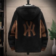 Color Block Letter-embroidered Fleece Hoodie Jacket  Material:100%Polyester  Size:M,L,XL,2XL，3XL Color：black,blue,coffee  Season: Spring,Autumn,Winter   Occasion: Leisure,Outdoor, Daily,Vacation Wool Jackets, Mode Mantel, Street Jeans, Coats Fashion, Mens Jackets Casual, Winter Stil, Cashmere Coat, Outerwear Coats, Coat Fashion