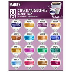 maud's super flavored coffee pods variety pack for keurizer and more