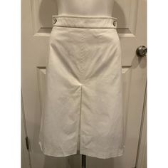 Brand New Women's Skirt From Rena Lange Us Size: 14 D Size: 44 I Size: 48 Waist: 36" Length: 24" * White Body * Pleated Front * Rear Zipper With Inner Button Closure Condition: Brand New With Tags Materials: 96% Cotton 4% Elastane Please Let Me Know If You Have Any Additional Questions And Feel Free To Check Out My Other Listings. Thanks! 40606