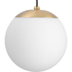 a white and gold ball hanging light