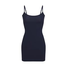 Fits Everybody Slip Dress - Navy | SKIMS Mykonos Blue, Support Bras, Hug You, Second Skin, Dress Blue, Blue Dresses, My Girl, Onyx, Scoop Neck