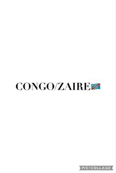 the word conco / zaire is written in black and blue on a white background